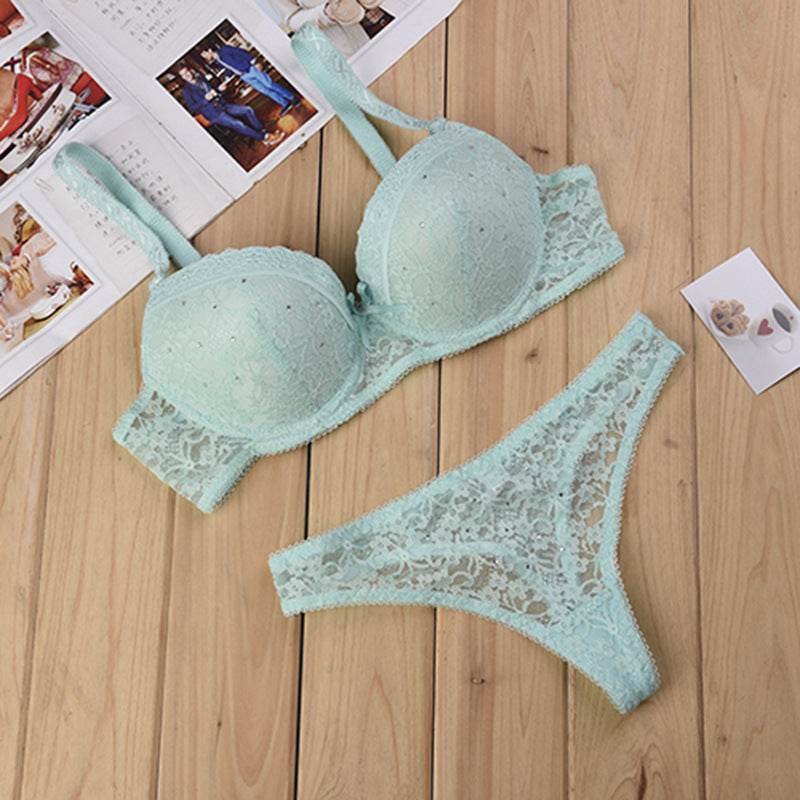 Thong Lace Bra Sexy Lingerie Bra Set - Mubimart