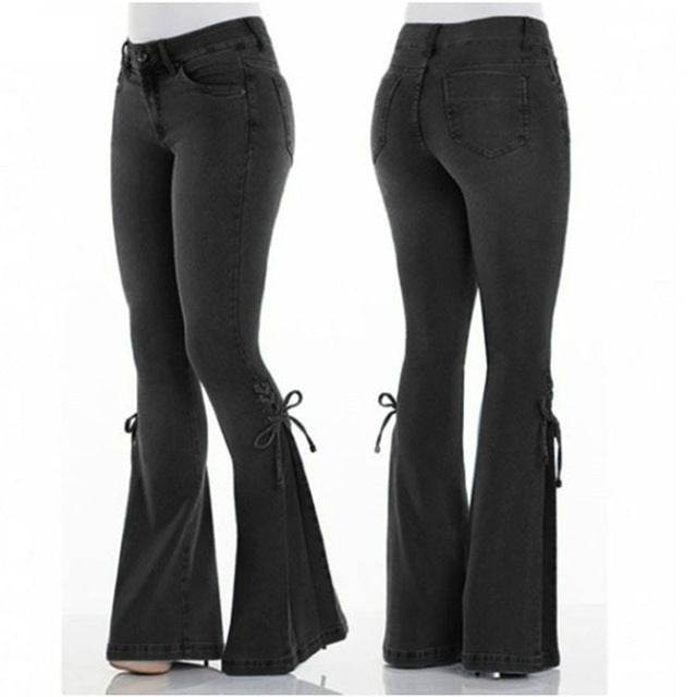 Wide-leg flared jeans - Mubimart