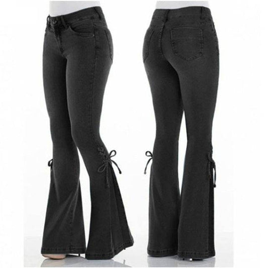 Wide-leg flared jeans - Mubimart