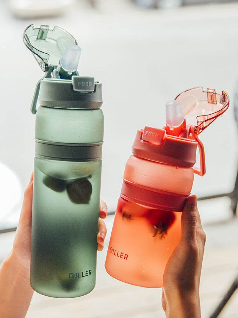 Simple And Quick Frosted Large Capacity Creative Sports Plastic Water Cup - Mubimart