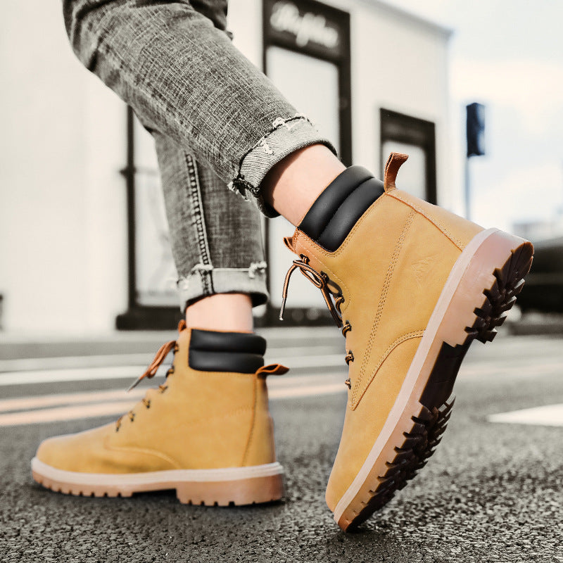 British Fashion High-top Boots Outdoor Hiking Trend Men's Shoes