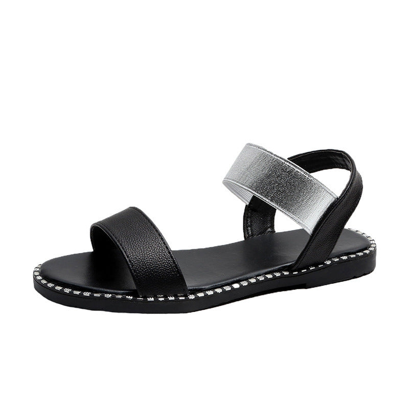 Platte sandalen met hak, dames, platte sandalen met antislipzool