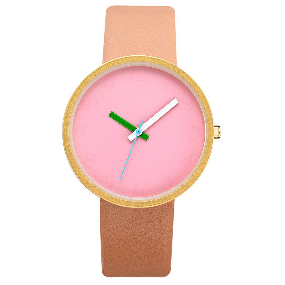 Women Watch Gray Contrast Leather Quartz Watch Women Watches Lovers Unisex Casual Ladies Wrist Watch Clock Relogio Feminino - Mubimart