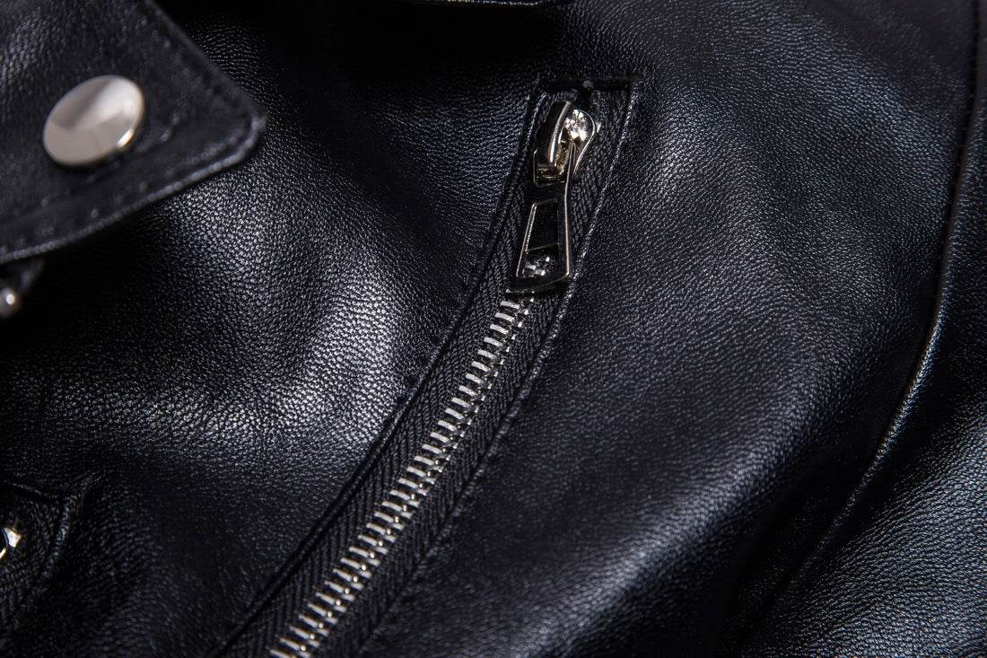 Multi-zip leather jacket jacket - Mubimart