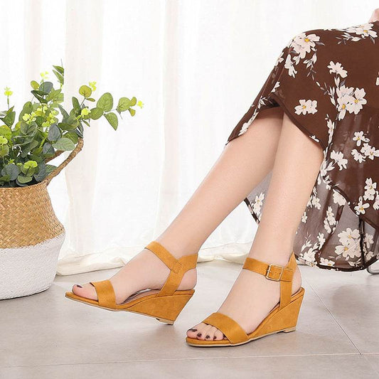 Women's high-heeled wedge sandals - Mubimart