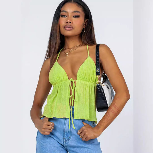 Women's Vest Camisole Sexy Lace-up Drawstring Camisole - Mubimart -  