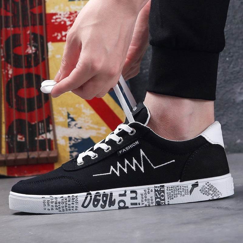 Men's canvas shoes sports casual men's shoes flat shoes men - Mubimart