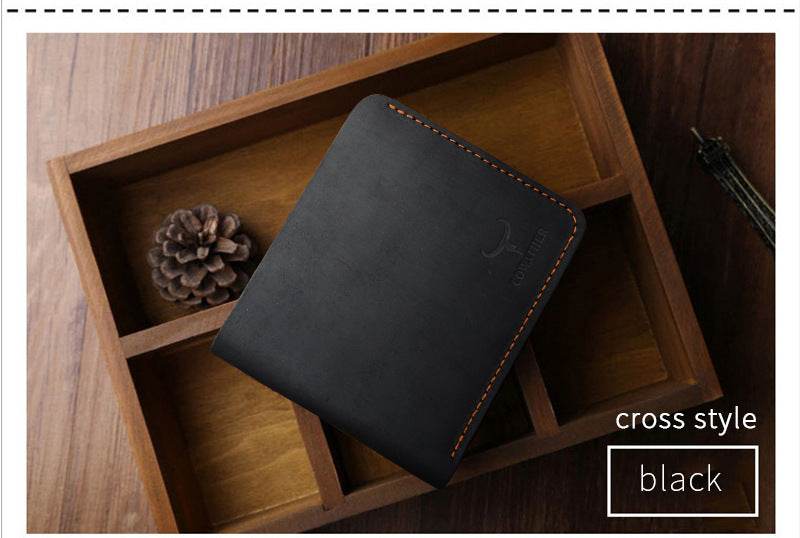 Business Fashion Men Retro Short Wallet - Mubimart