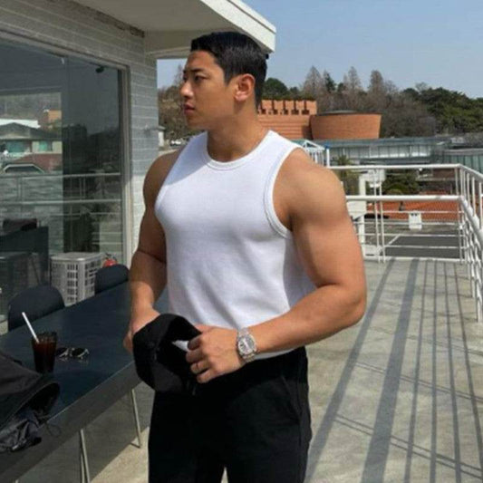 Quick Dry Undershirt Fashion Slim Elastic Solid Color Upper Clothing - Mubimart