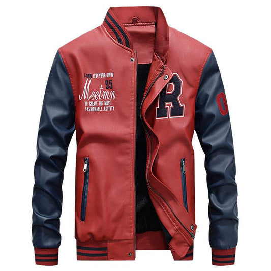 Leather jacket casual jacket - Mubimart