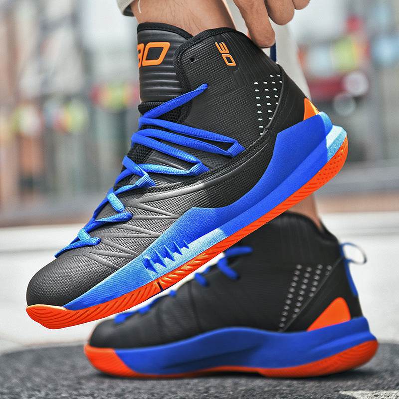 Couple Basketball Shoes Men's High-top Sneaker - Mubimart