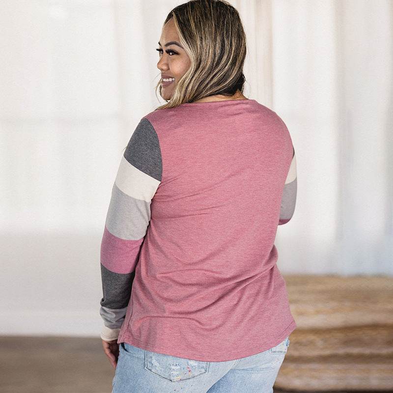 Simple All-matching Pullover Plus Size Top - Mubimart
