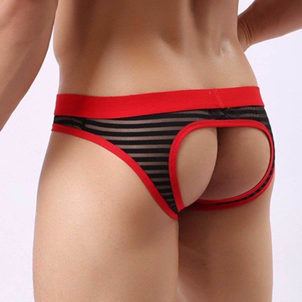 Leaky Hip Mens Sexy Underwear Hollow Breathe Underwear Mesh Underpants Briefs Bulge Pouch Shorts Male Panties Cueca Gay - Mubimart