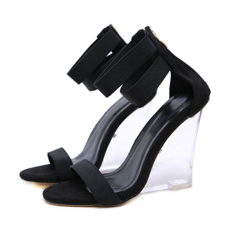 Summer Zip Toe Wedge Heels - Mubimart