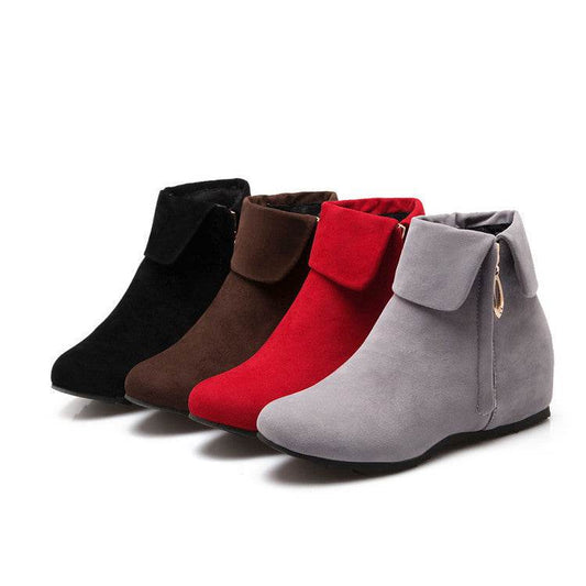 Side zip flat booties - Mubimart