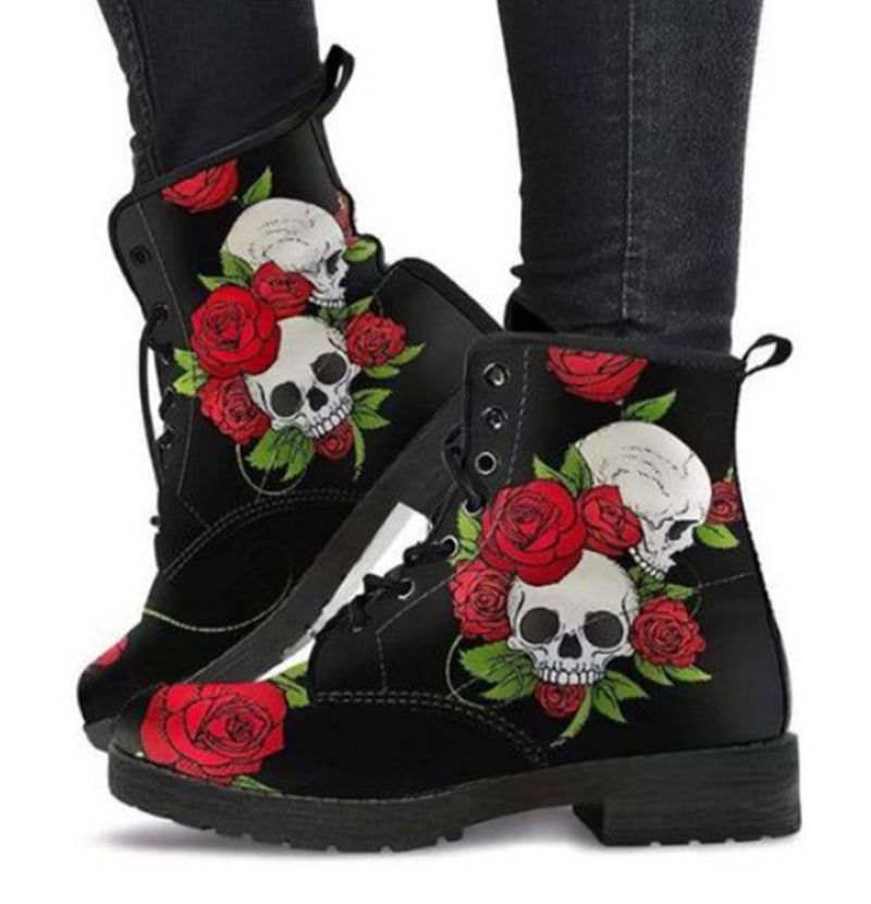 Printed high-top boots women