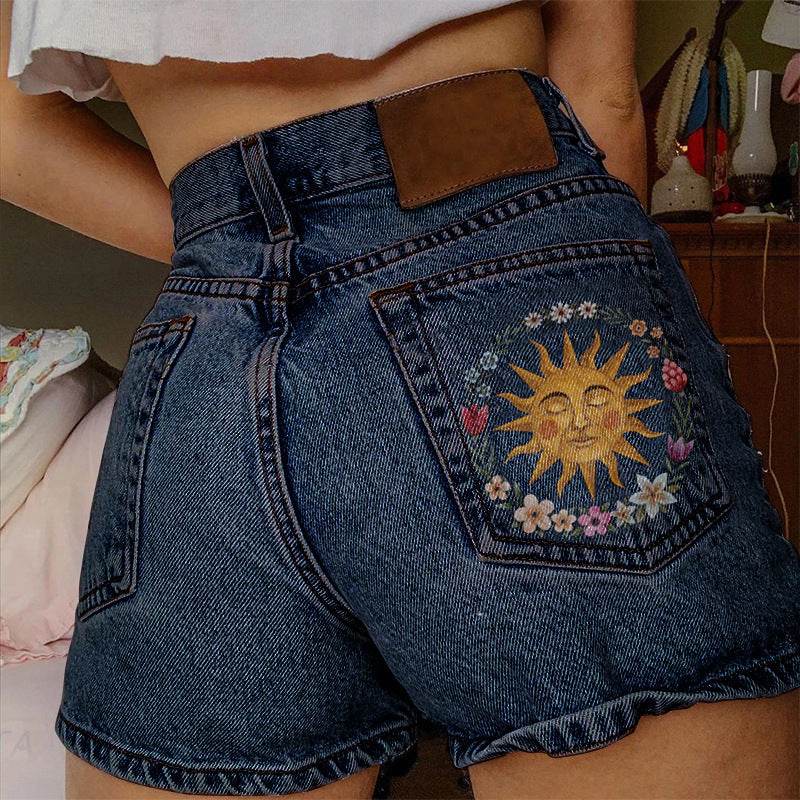 Leisure Commute Style Shorts Denim Women - Mubimart