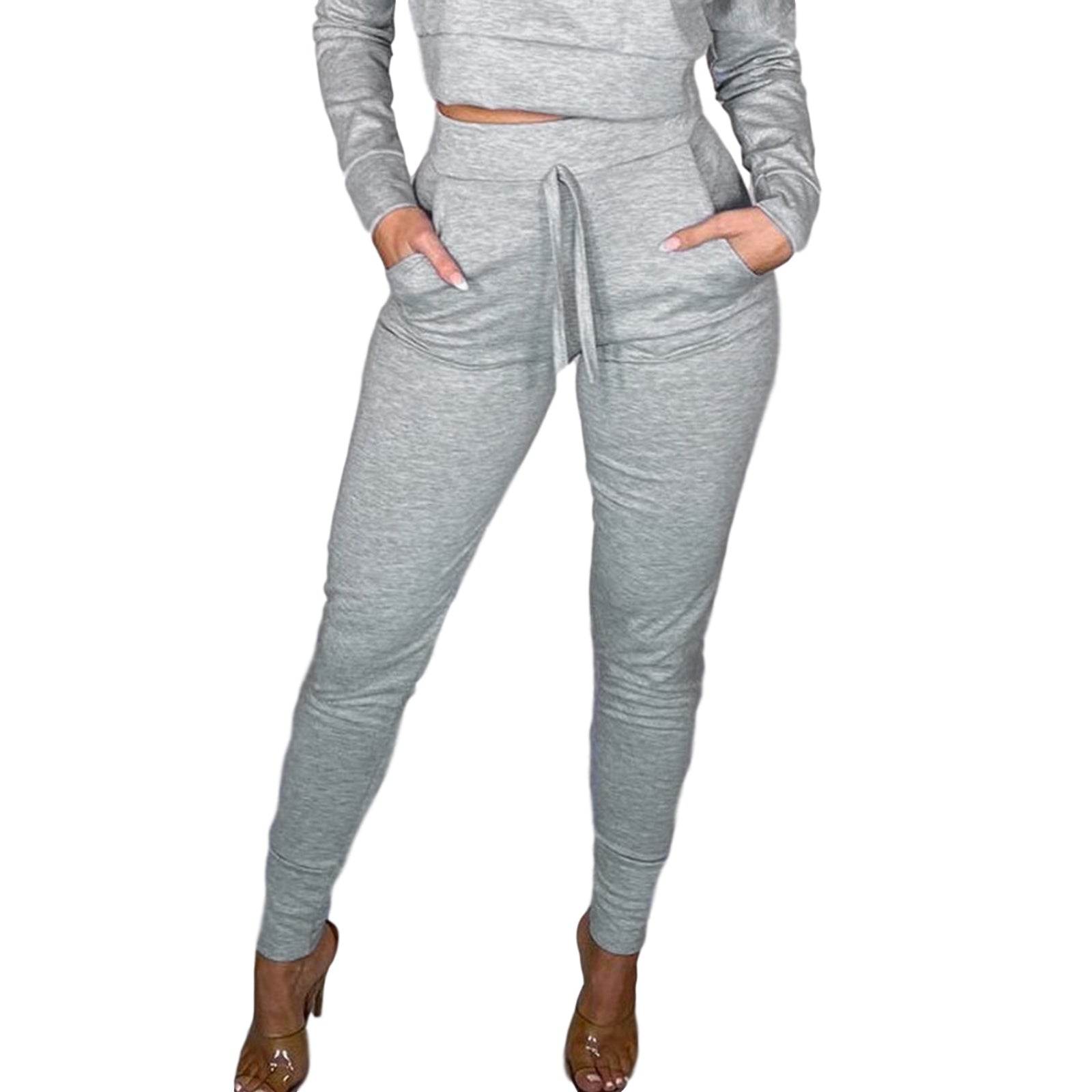 Women Korean Style High Waist Lace-up Sweatpants Autumn Winter Fashion Casual Joggers Pants Slim Fit Pencil Trousers Femme - Mubimart