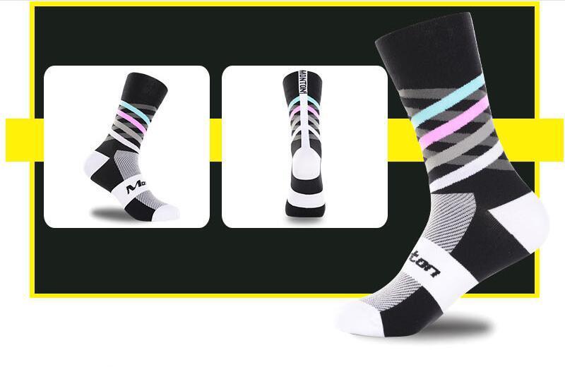 Nylon male female riding socks sports socks bicycle running stockings basketball socks soccer socks hiking socks - Mubimart - Crew socks 