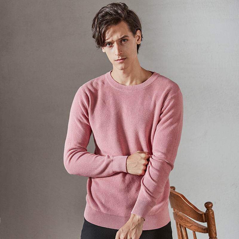 Mens bottoming shirt knitted sweater pullover Autumn - Mubimart