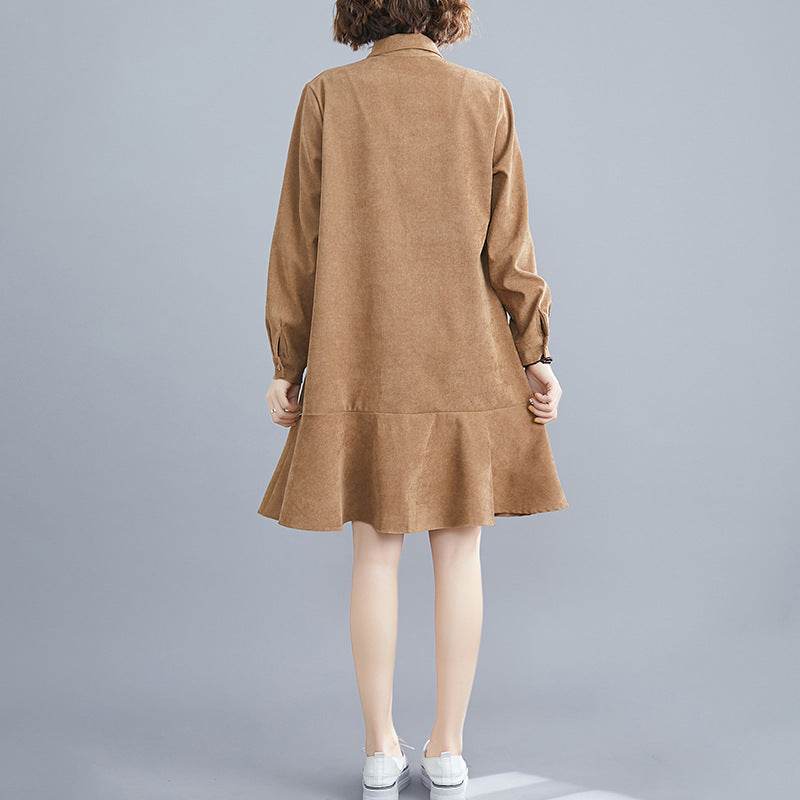 Spring new literary plus size dress women - Mubimart