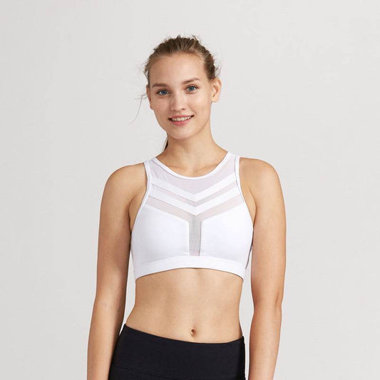 Shockproof splicing sports bra - Mubimart