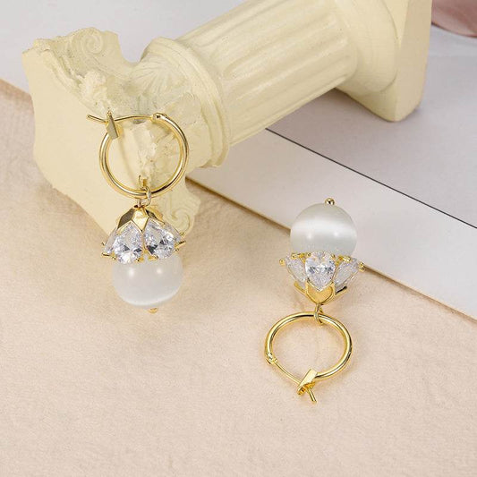 Opal Butterfly Stud Earrings Women - Mubimart
