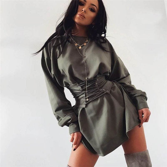 Long sleeve tunic dress - Mubimart