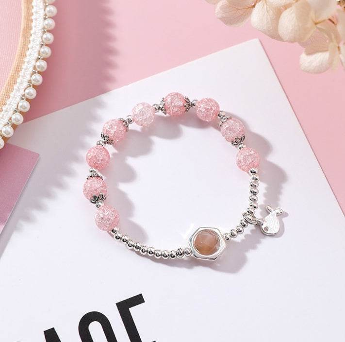 Individuality Cracked Beads Single Circle Beaded Bracelet Women - Mubimart