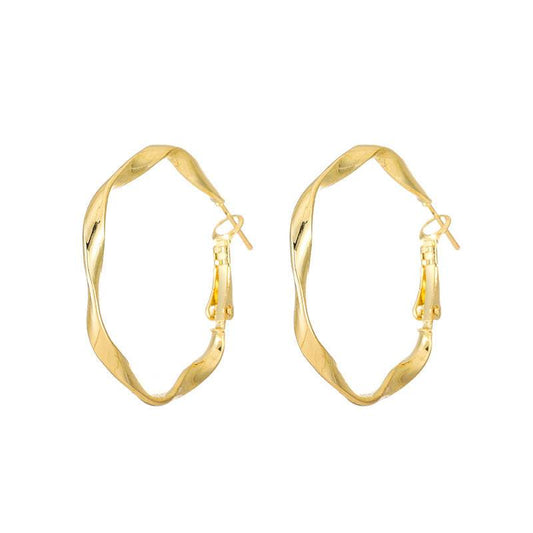 Metal hoop earrings - Mubimart