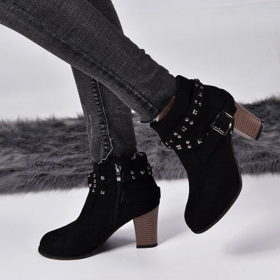 Studded High Heel Booties