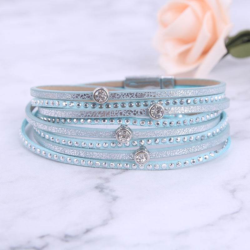 Multiple Layers Crystal Charm Bracelet For Women - Mubimart