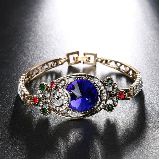 Vintage crystal gemstone exquisite ladies bracelet bracelet - Mubimart