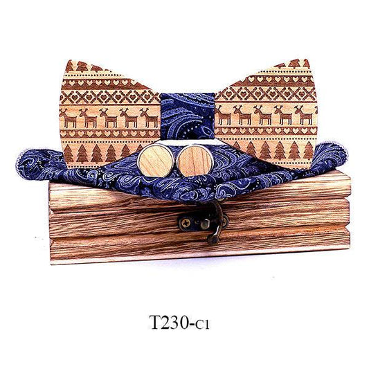 Elk wooden bow tie - Mubimart