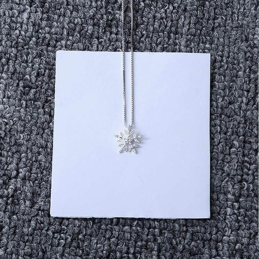 Diamond Snowflake Necklace Women Clavicle Chain - Mubimart