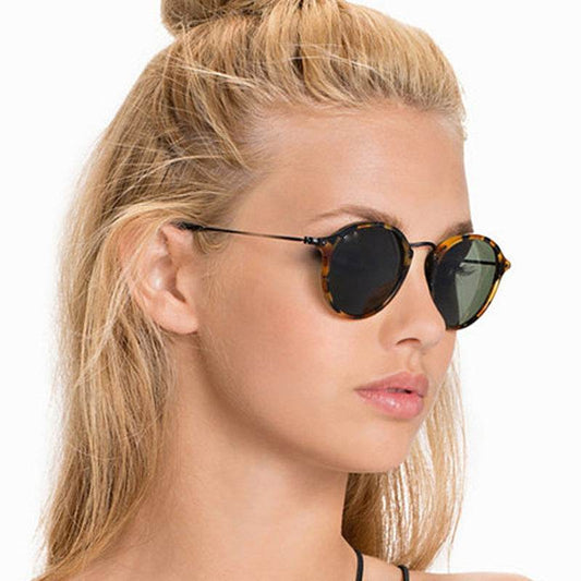 Metal Round Face Sunglasses Retro Driver Sunglasses Men And Women Sunglasses - Mubimart