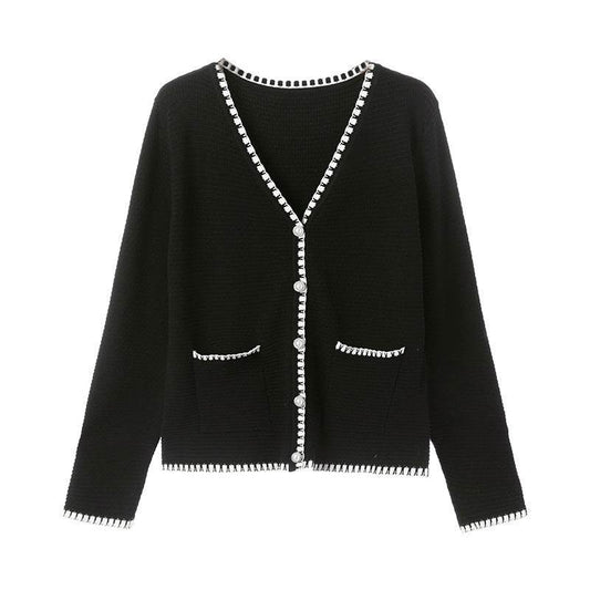 Knit sweater retro temperament blouse cardigan women - Mubimart