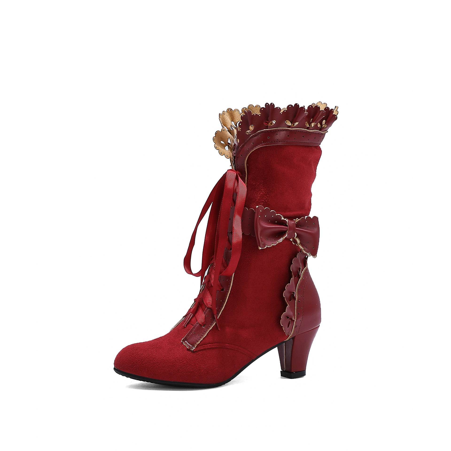 Lace high heels with lace - Mubimart