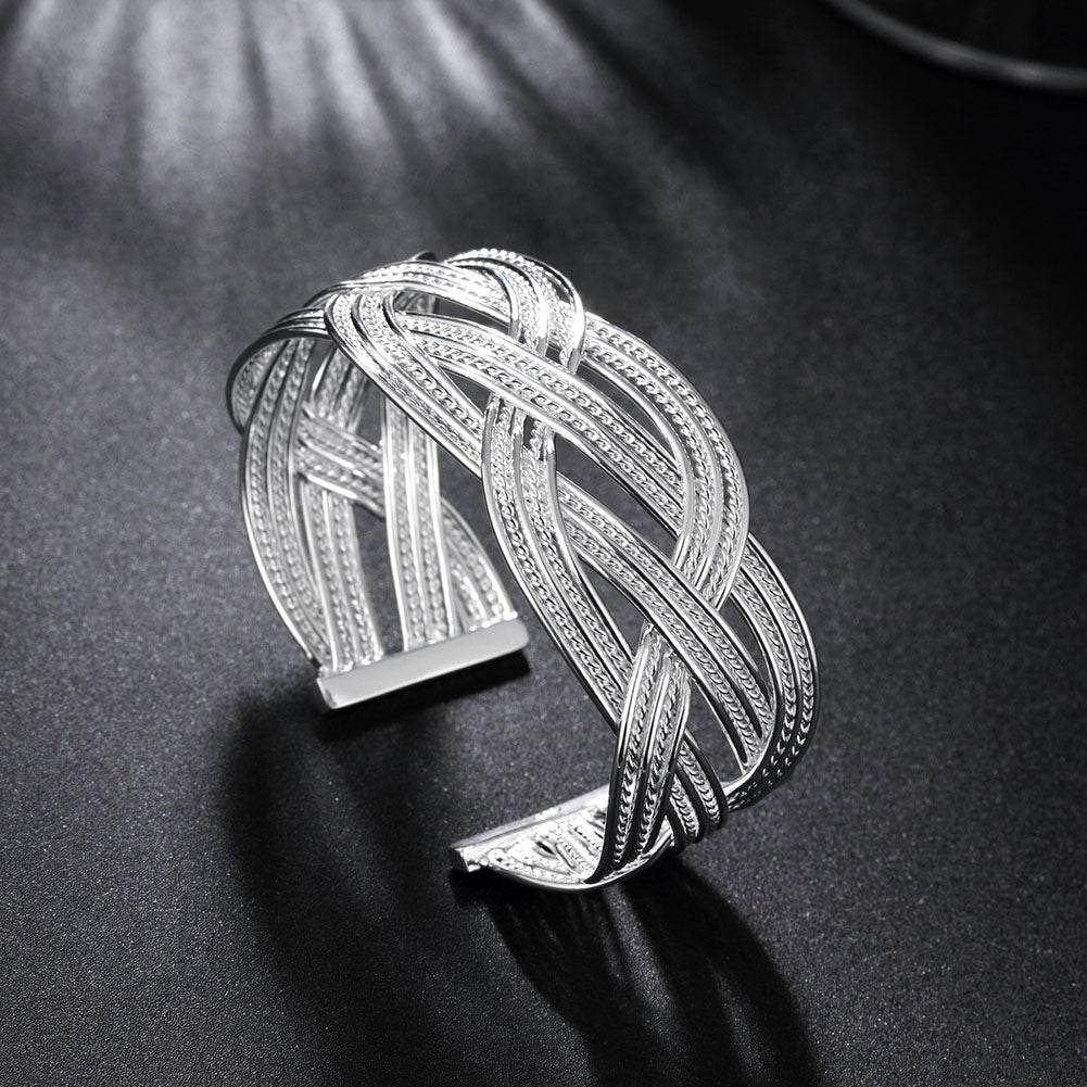 Silver Bangle Bracelet - Mubimart