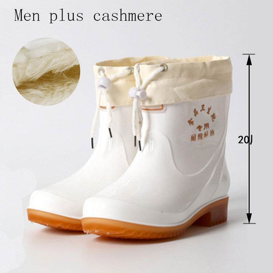 Short White Rain Boots For Men and Women - Mubimart
