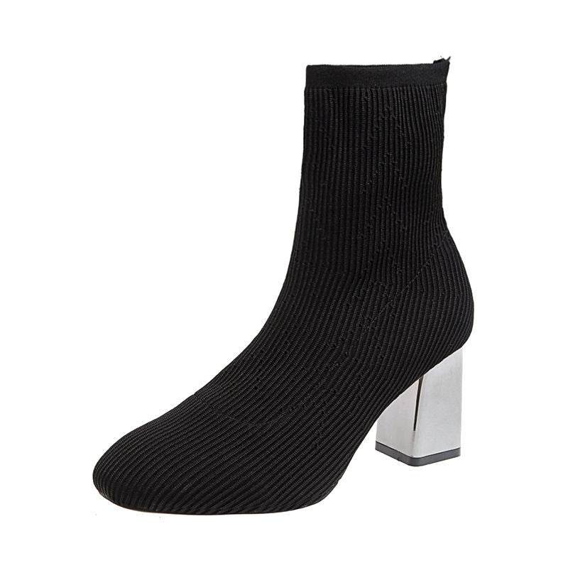 Elastic boots women high heels - Mubimart