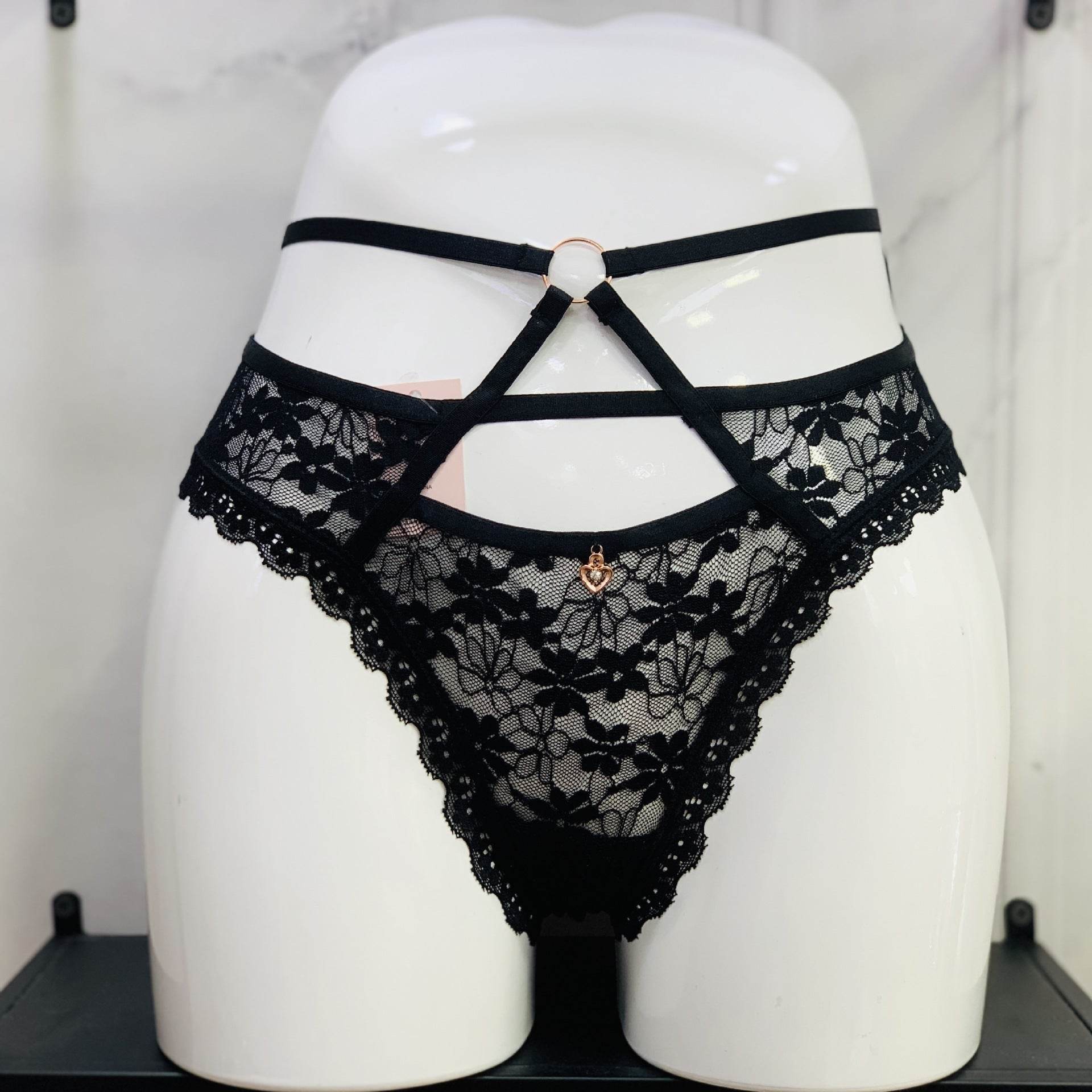 Lace cutout thong - Mubimart