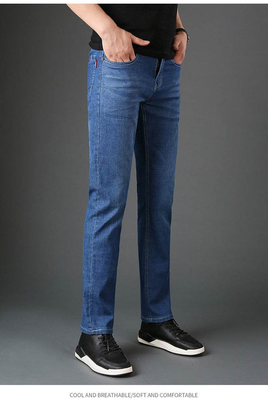 Men's straight-leg slim-fit jeans - Mubimart