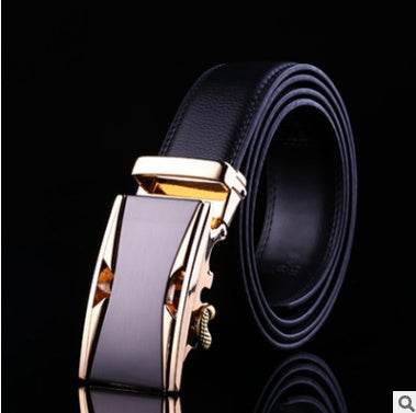 Men's leather factory direct belt buckle leather belt men's automatic belt belt wholesale business - Mubimart