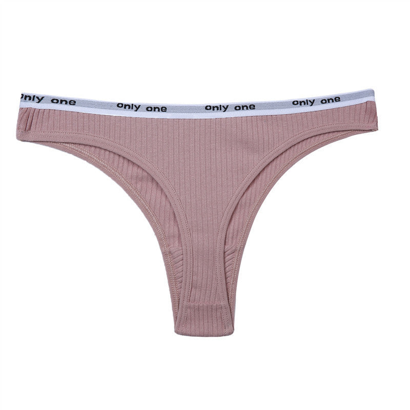 Threaded cotton thong - Mubimart -  