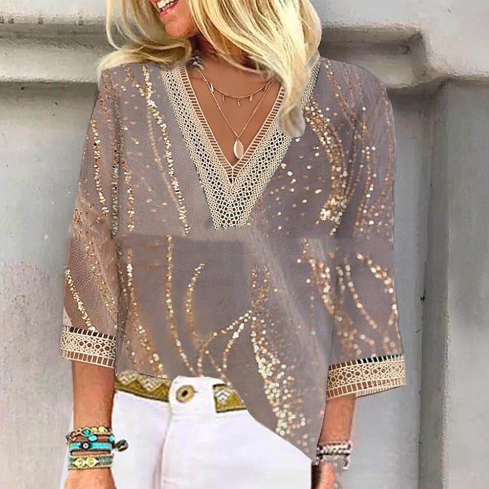 Printed Casual Sleeveless T-shirt For Women - Mubimart