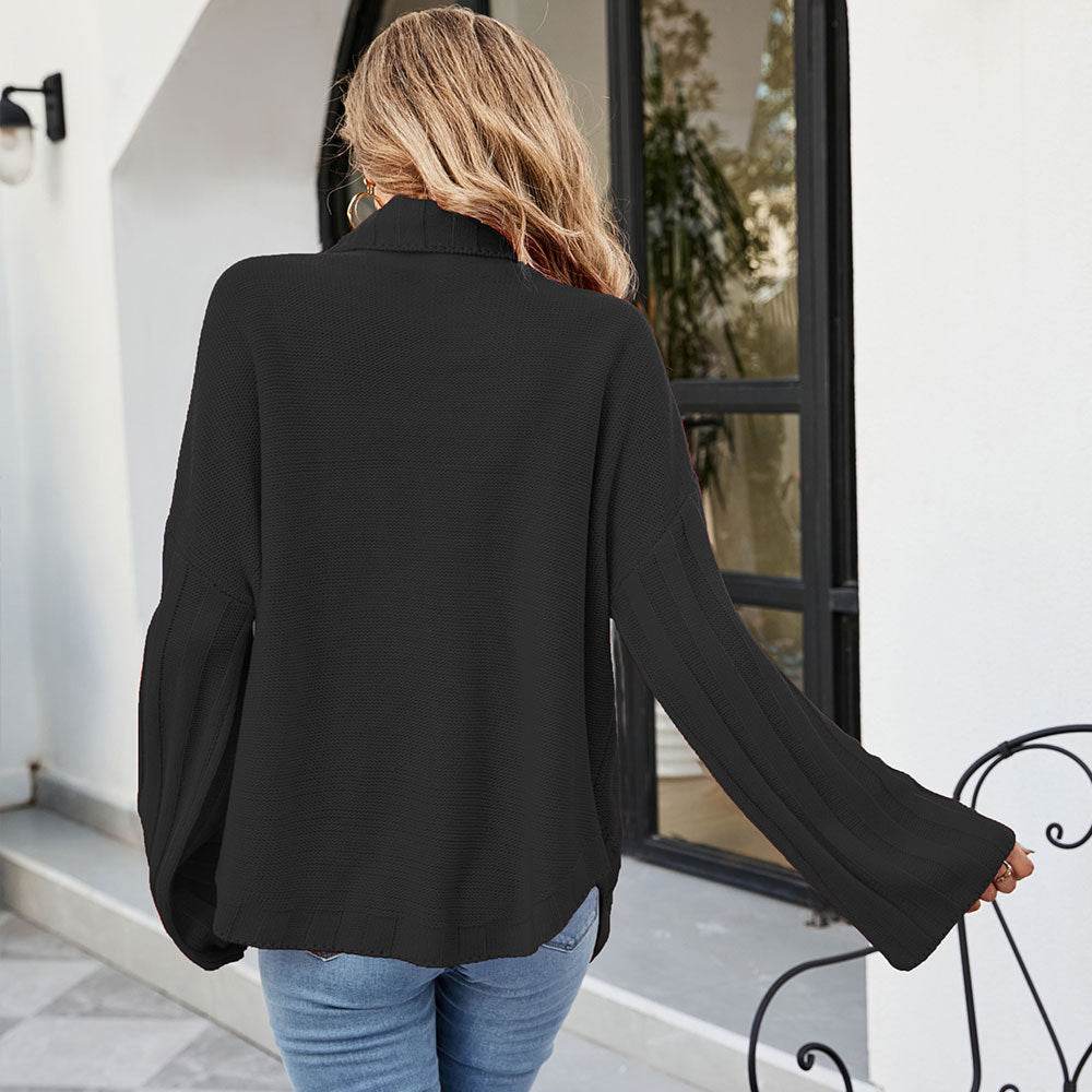 New Solid Color Pullover Knitwear Women's Loose Plus Size Turtleneck Sweater - Mubimart