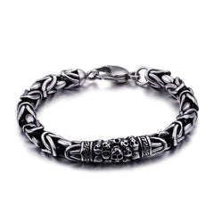 Heren Cool Gothic Stijl Skelet Punk Metalen Gevlochten Ketting Armband