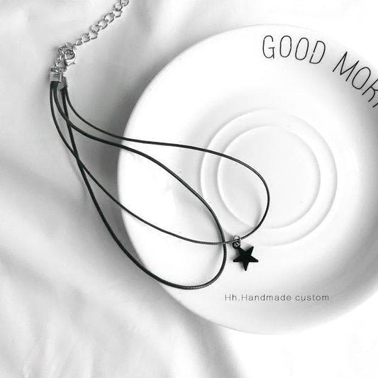 Double Harajuku Necklace Short Clavicle Chain Women - Mubimart