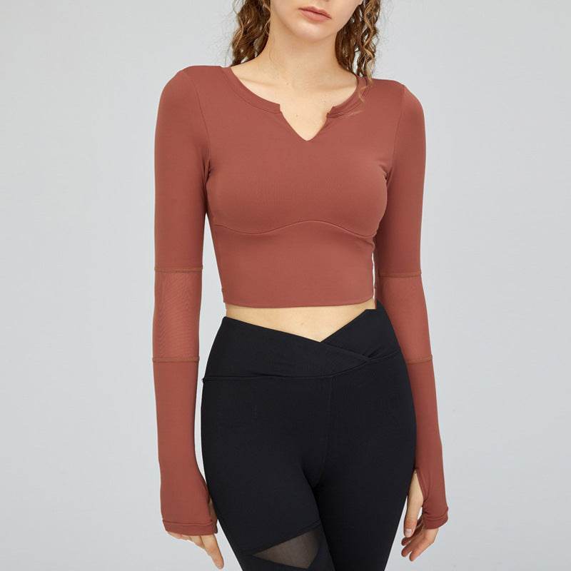 Slim Short Sportswear Slim Fitness Workout Breathable Top - Mubimart